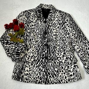 Talbots Mixed Animal Print Classic Button Blazer - Size 8
